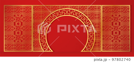 Chinese style classical luxury beautiful gold wedding gate 97802740