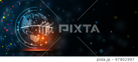 Technology data background, idea of global business solution 97802997