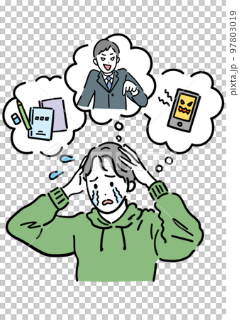 悩み事がある男子学生 悩み事がある男子学生 97803019