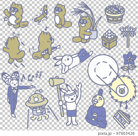 浣熊角色素材動物賞月 浣熊角色素材動物賞月 97803426