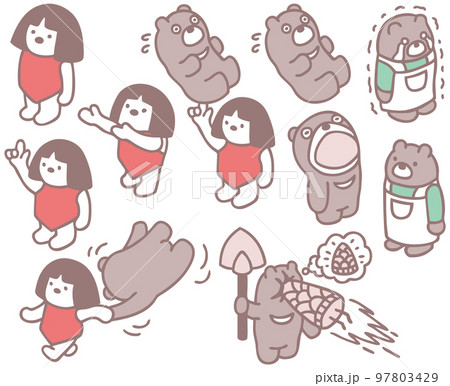 金太郎　熊　キャラクター素材 97803429