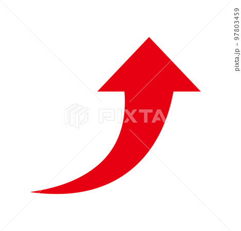 右上がりの矢印　赤 97803459