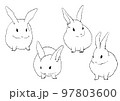うさぎの線画イラスト 97803600