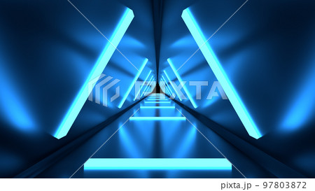 幻想的な光で照らされた通路の3Dイラストレーション 97803872