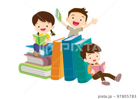 Happy Children reading book Back to School Concept kids and book 97805783