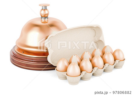 Eggs with Reception bell, 3D rendering 97806882