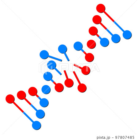 生物細胞のDNAが損傷して分子崩壊するイラスト 97807485