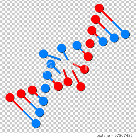 生物細胞のDNAが損傷して分子崩壊するイラスト 97807485