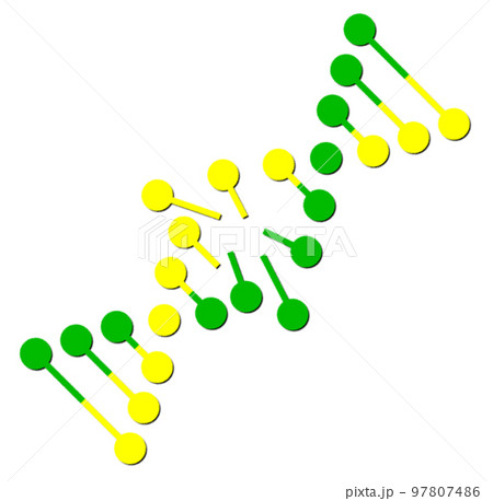 生物細胞のDNAが損傷して分子崩壊するイラスト 97807486
