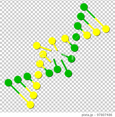 生物細胞のDNAが損傷して分子崩壊するイラスト 97807486