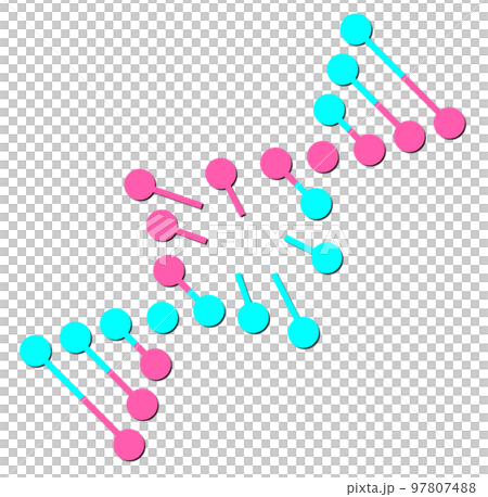 生物細胞のDNAが損傷して分子崩壊するイラスト 97807488