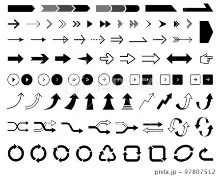 シンプル矢印アイコンセット_モノクロ 97807512