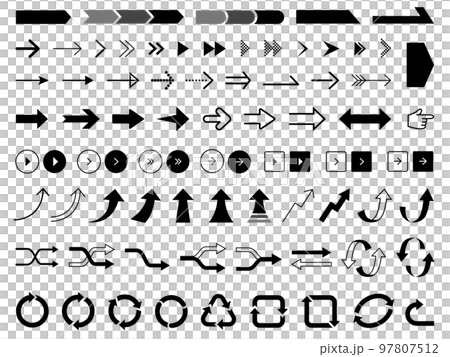 シンプル矢印アイコンセット_モノクロ 97807512