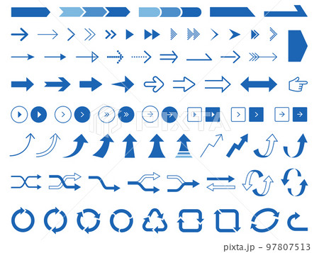 シンプル矢印アイコンセット_青 97807513