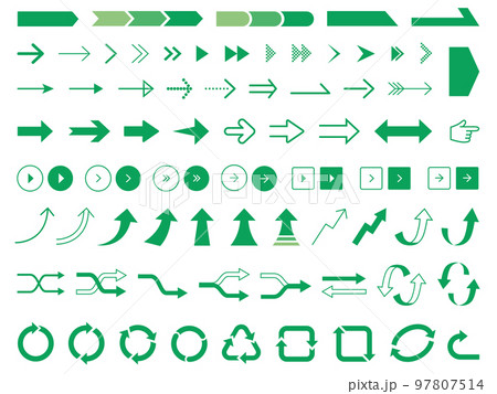 シンプル矢印アイコンセット_緑 97807514