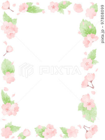優しい葉桜のフレームイラスト 97808099