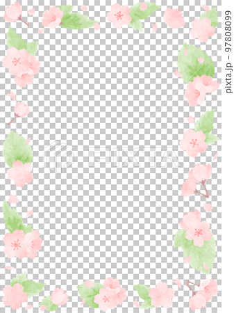 優しい葉桜のフレームイラスト 97808099