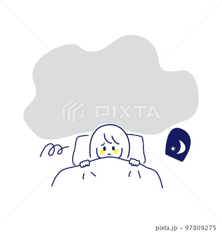不安で眠れない女の子 97809275