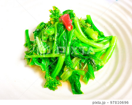 中国家庭料理・白灼芦笋叶（茹でアスパラ菜の中華ソース） 97810696