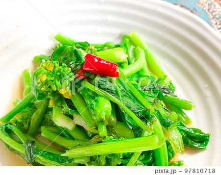 中国家庭料理・白灼芦笋叶（茹でアスパラ菜の中華ソース） 97810718