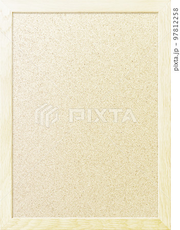 木製フレームの枠のある象牙色のきめ細かいコルクボードの縦長の背景画像 97812258