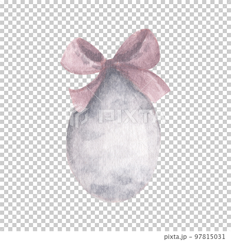 Colored Easter Egg with bow. Watercolor illustration. Colored Easter Egg with bow. Watercolor illustration. 97815031