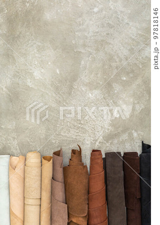 Material for creating handmade production at leather workshop. 97818146