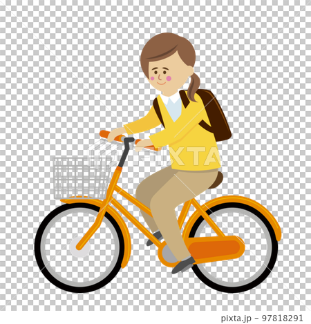 一個女人騎自行車的插圖圖像 一個女人騎自行車的插圖圖像 97818291