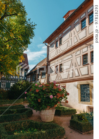 Beautiful Garden and Old National German Half-Timbered houses Town House in Bietigheim-Bissingen, Baden-Wuerttemberg, Germany, Europe. Old Town is full of colorful and well preserved buildings. Beautiful Garden and Old National German Half-Timbered houses Town House in Bietigheim-Bissingen, Baden-Wuerttemberg, Germany, Europe. Old Town is full of colorful and well preserved buildings. 97818293