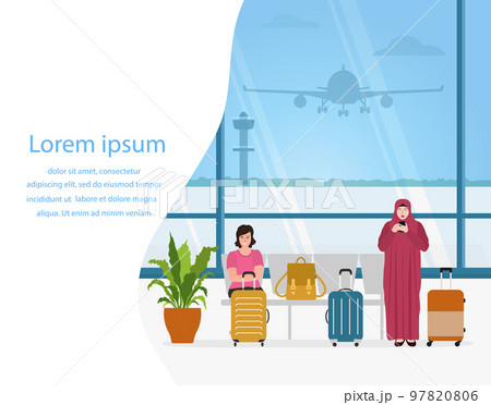 Muslim People Airport Passenger Tourist Travel 97820806