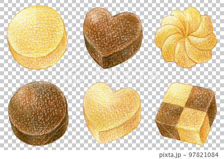 Small cookie colored pencil drawing one point set Small cookie colored pencil drawing one point set 97821084