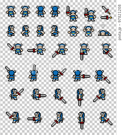 動作 RPG 風格像素藝術角色動作 97821208