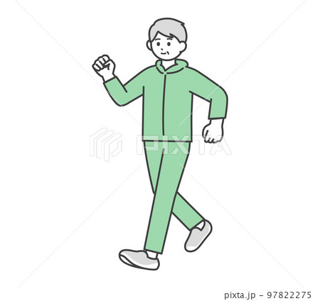 ウォーキングをする男性のイラスト素材 97822275