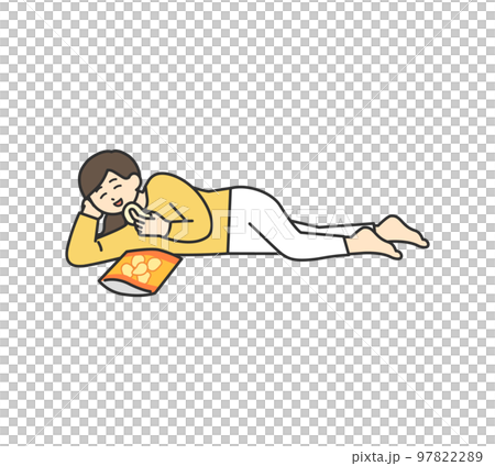 Illustration material of a lazy woman 97822289