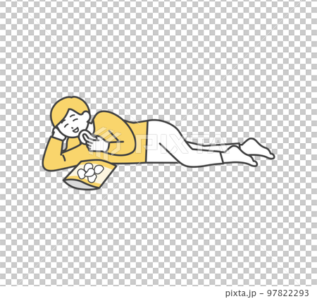 Illustration material of a lazy woman Illustration material of a lazy woman 97822293