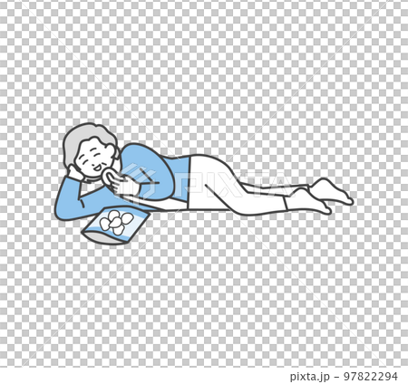 Illustration material of a lazy woman 97822294