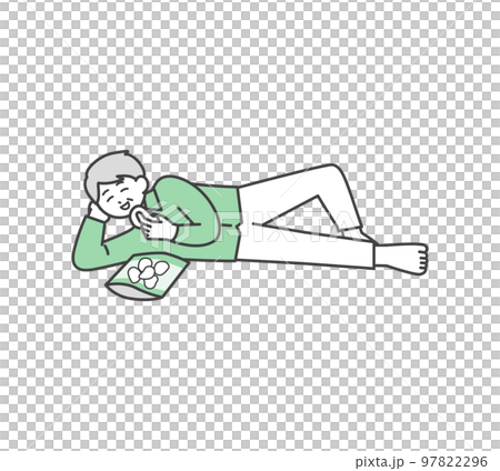 Illustration material of a lazy man Illustration material of a lazy man 97822296