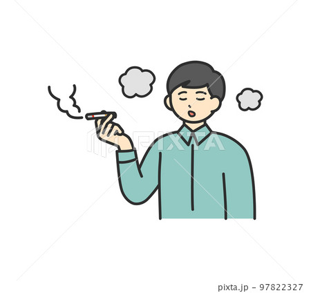 煙草を吸う男性のイラスト素材 煙草を吸う男性のイラスト素材 97822327