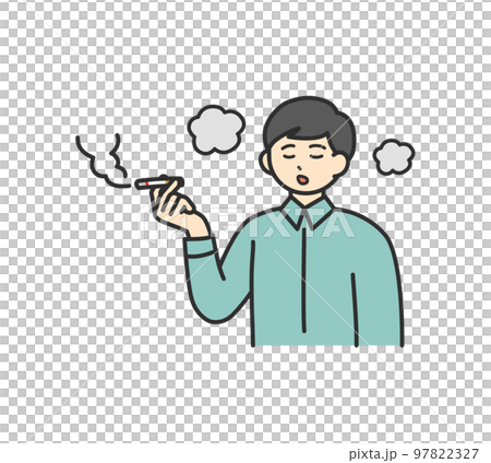 煙草を吸う男性のイラスト素材 煙草を吸う男性のイラスト素材 97822327