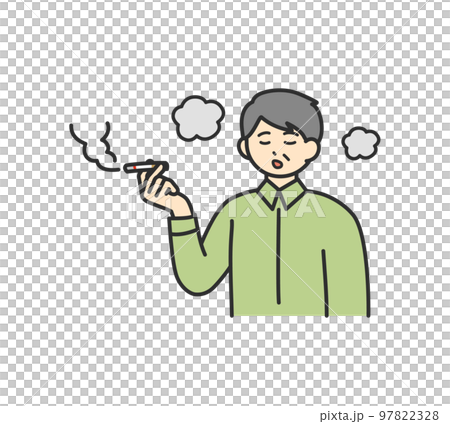 煙草を吸う男性のイラスト素材 97822328