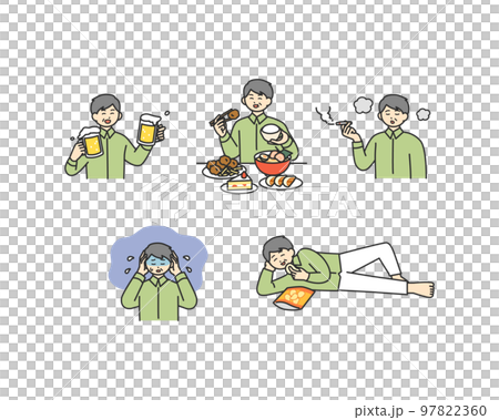生活習慣を引き起こす習慣のイメージイラスト素材 97822360