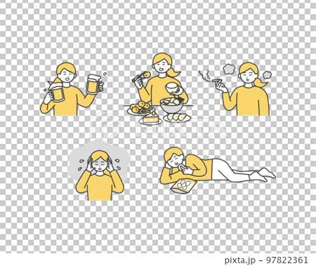 Image illustration material of habits that cause lifestyle habits 97822361