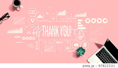 Thank you message with laptop computer 97822531