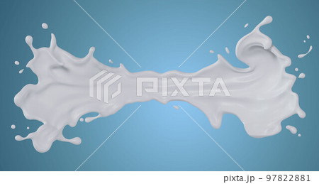 Chocolate isolated splashes. 3D render illustration 97822881