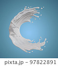 milk isolated splashes wave. 3D render illustration 97822891