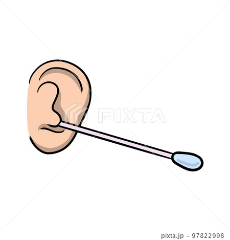 Cleaning The Ears. Hygienic Ear Stick. Medical...のイラスト素材 [97822998] - PIXTA