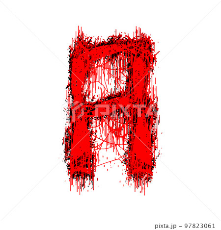Metal music style font.Bloody letter on white background. Metal music style font.Bloody letter on white background. 97823061