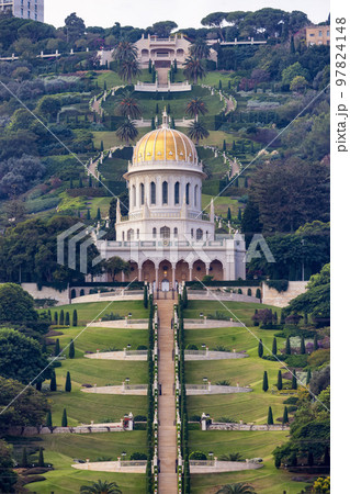 Bahai Gardens in Haifa, Israel. Tourist Attraction 97824148