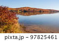 scenic New England lake in autumn. High quality photo 97825461