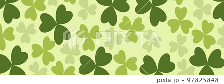 Banners with shamrock leaves. Realistic green clovers. Shamrock Banner. Horizontal background. Vector illustration Banners with shamrock leaves. Realistic green clovers. Shamrock Banner. Horizontal background. Vector illustration 97825848